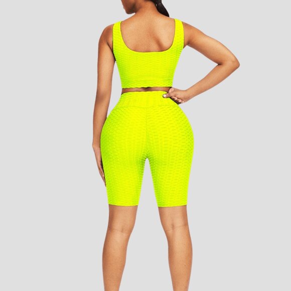 CoolFlexx Tummy Control Activewear Set, Yellow - Picture 2 of 3